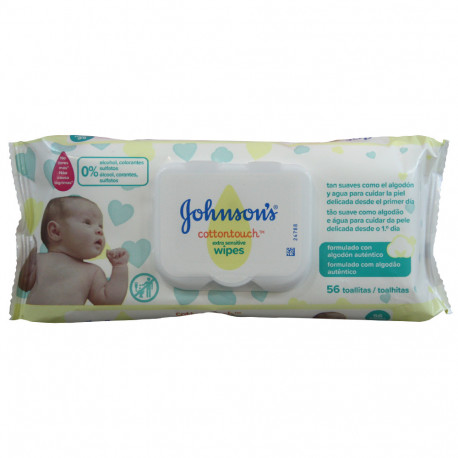 Johnson's baby wipes 56 u. With cover.
