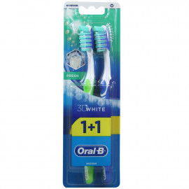 Oral B cepillo de dientes 1+1 u . 3D White Medio.
