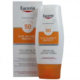 Eucerin Sun Protect gel crema solar 150 ml. Factor 50 protección contra alergias.