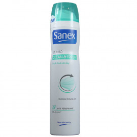 Sanex desodorante spray 250 ml. Dermo limpio y fresco.