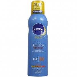 Nivea Sun solar milk spray 200 ml. Protection 30 activates the tan.
