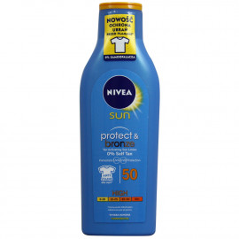 Nivea Sun solar milk 200 ml. Protection 50 protects & bronze.