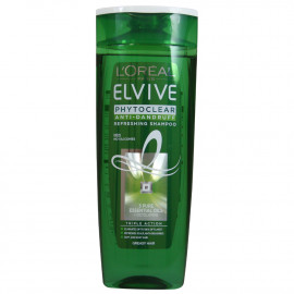 L'Oréal Elvive champú 400 ml. Anticaspa Phytoclear cabellos grasos.