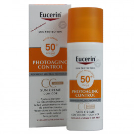 Eucerin Sun Protection crema solar 50 ml. Factor 50 anti-edad rostro tono medio.