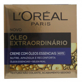 L'Oréal crema de noche 50 ml. Crema iluminadora efecto mascarilla. Aceite extraordinario.