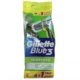 Gillette Blue III razor 4 + 1 u. Sensitive.