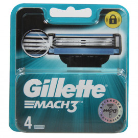 Gillette Mach 3 cuchillas 4u. (Nacional). Minibox.
