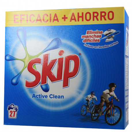 Skip powder detergent 27 dose case 1,62 kg. Active clean.