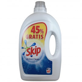 Skip detergente líquido 60 dosis. Active Clean. 3 l. 45% gratis.
