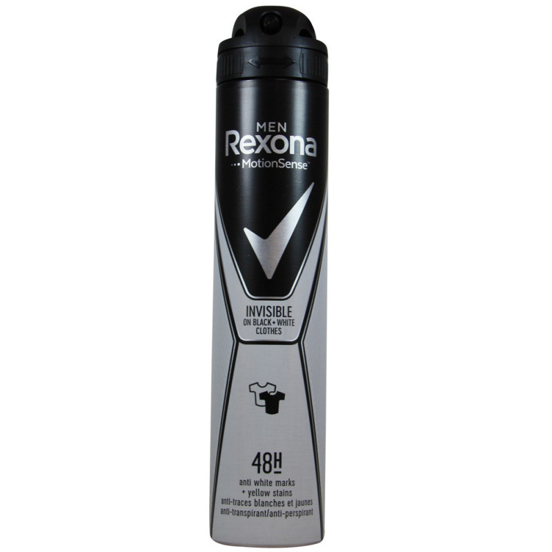 Rexona deodorant spray 200 ml. Men Rexona Invisible Black + Clothes. - Tarraco Import Export
